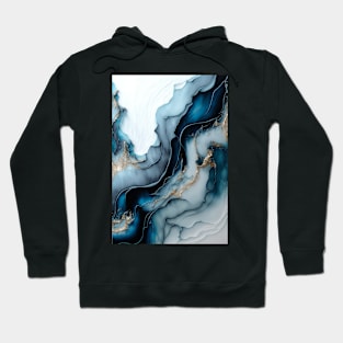 Deep Ocean Waves - Abstract Alcohol Ink Resin Art Hoodie